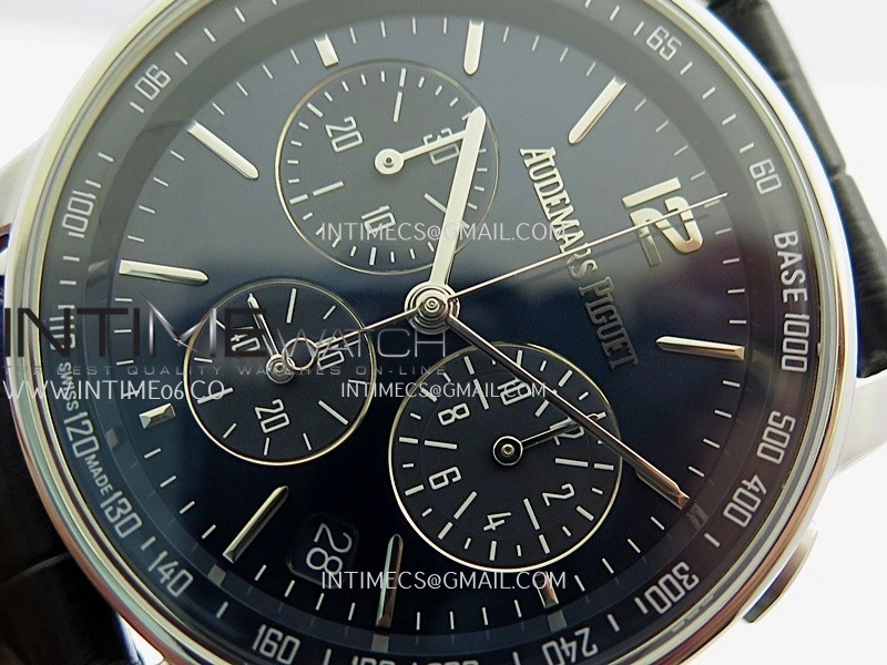 Code 11.59 Chrono 26393 SS APSF 1:1 Best Edition Blue Dial On Black Leather Strap Super Clone SA4401